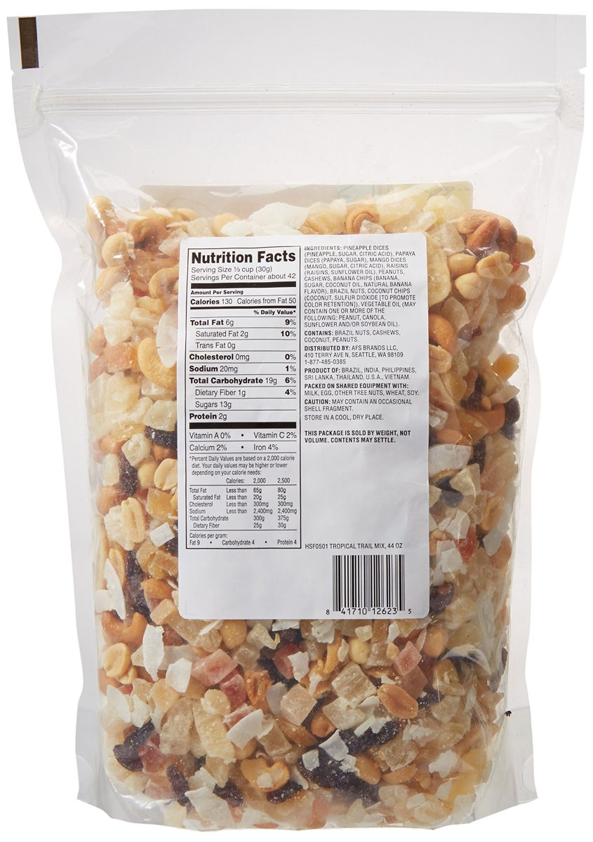 Amazon Brand - Happy Belly Tropical Trail Mix, 44 Ounce