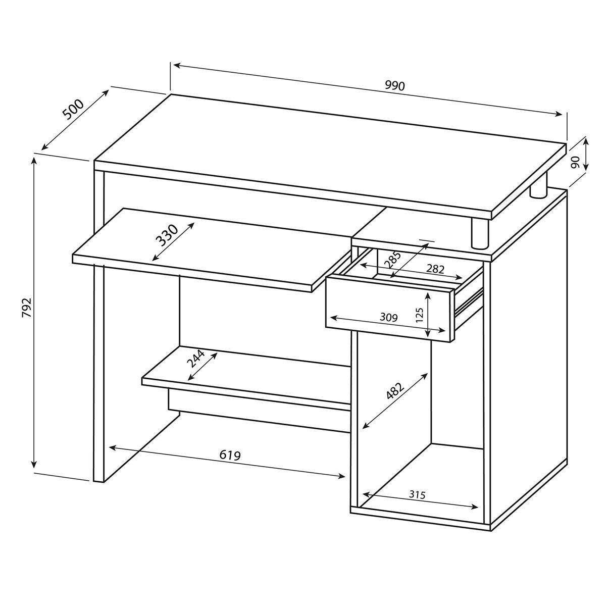 Amazon Brand - Movian Harvard Desk