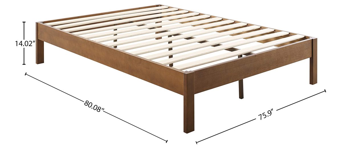Amazon Brand – Rivet Modern Solid Pine Wood Platform Bed, King, 75.91"W, Antique Espresso