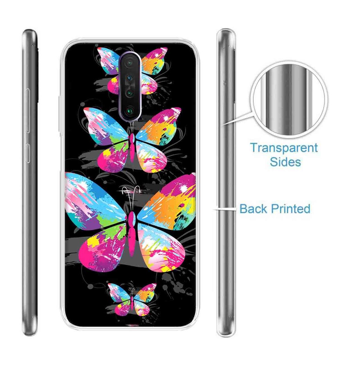 Amazon Brand - Solimo Designer Multicolor Butterfly Design Printed Soft Back Case Mobile Cover for Poco X2 / Xiaomi Redmi K30