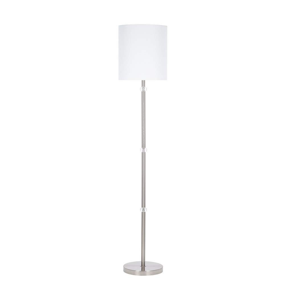 Amazon Brand – Ravenna Home Contemporary Metal Floor Lamp with Acrylic Ball Accents, LED Bulb Included, 60"H, Brushed Nickel