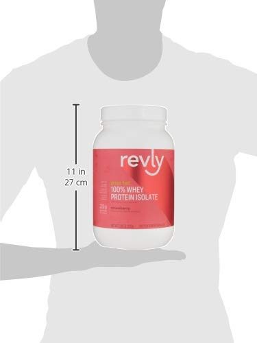 Amazon Brand - Revly 100% Grass-Fed Whey Protein Isolate Powder, Strawberry, 2.05 lbs, 30 Servings, No added rbgh/rbst‡, no artificial colors or flavors