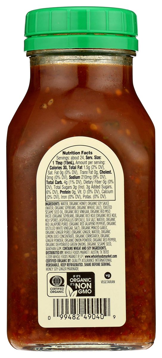 365 by Whole Foods Market, Organic Refrigerated Marinade, Honey Soy Ginger, 12 Fl Oz
