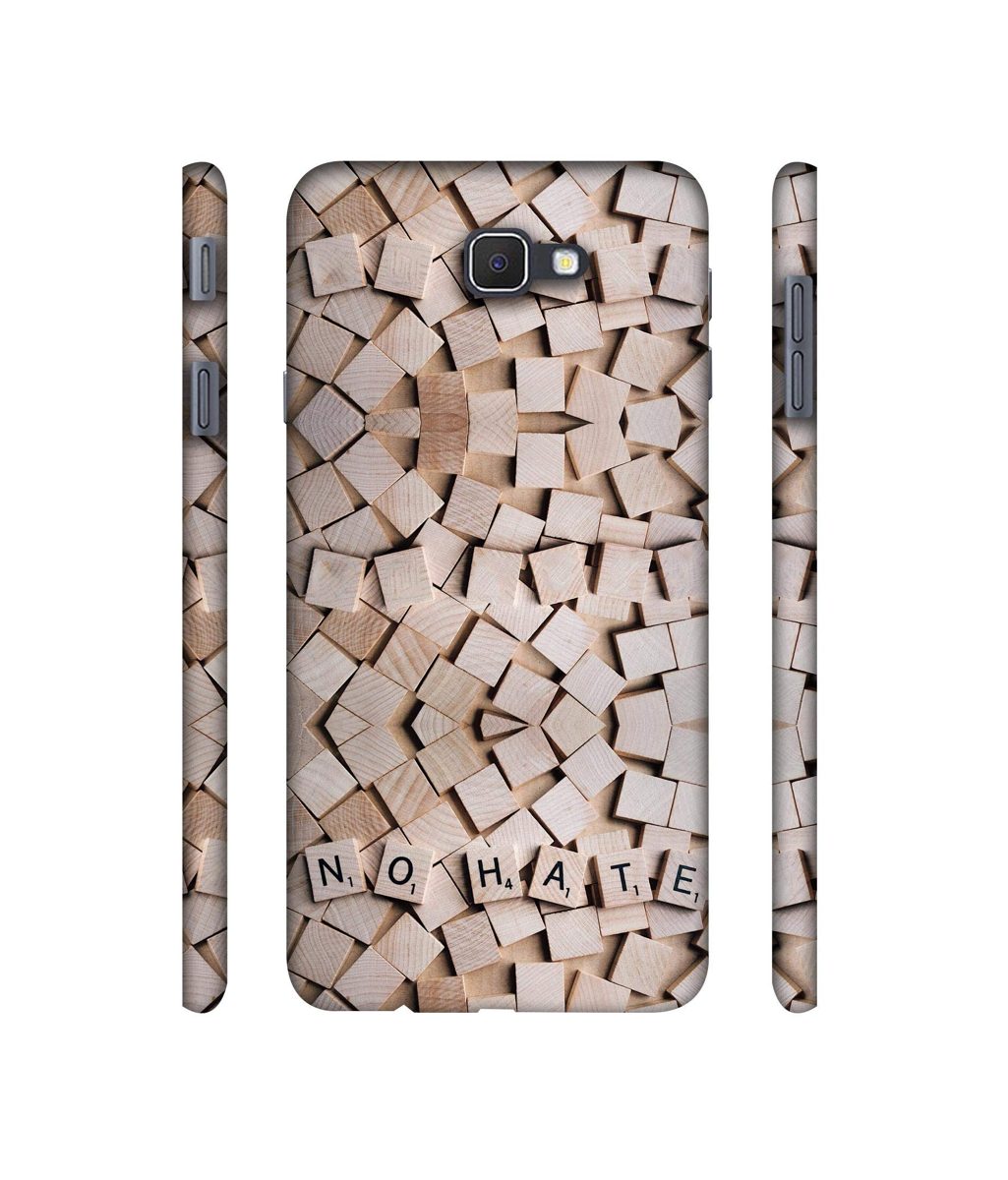 Amazon Brand - Solimo Designer No Hate On Wooden Block 3D Printed Hard Back Case Mobile Cover for Samsung Galaxy J5 Prime