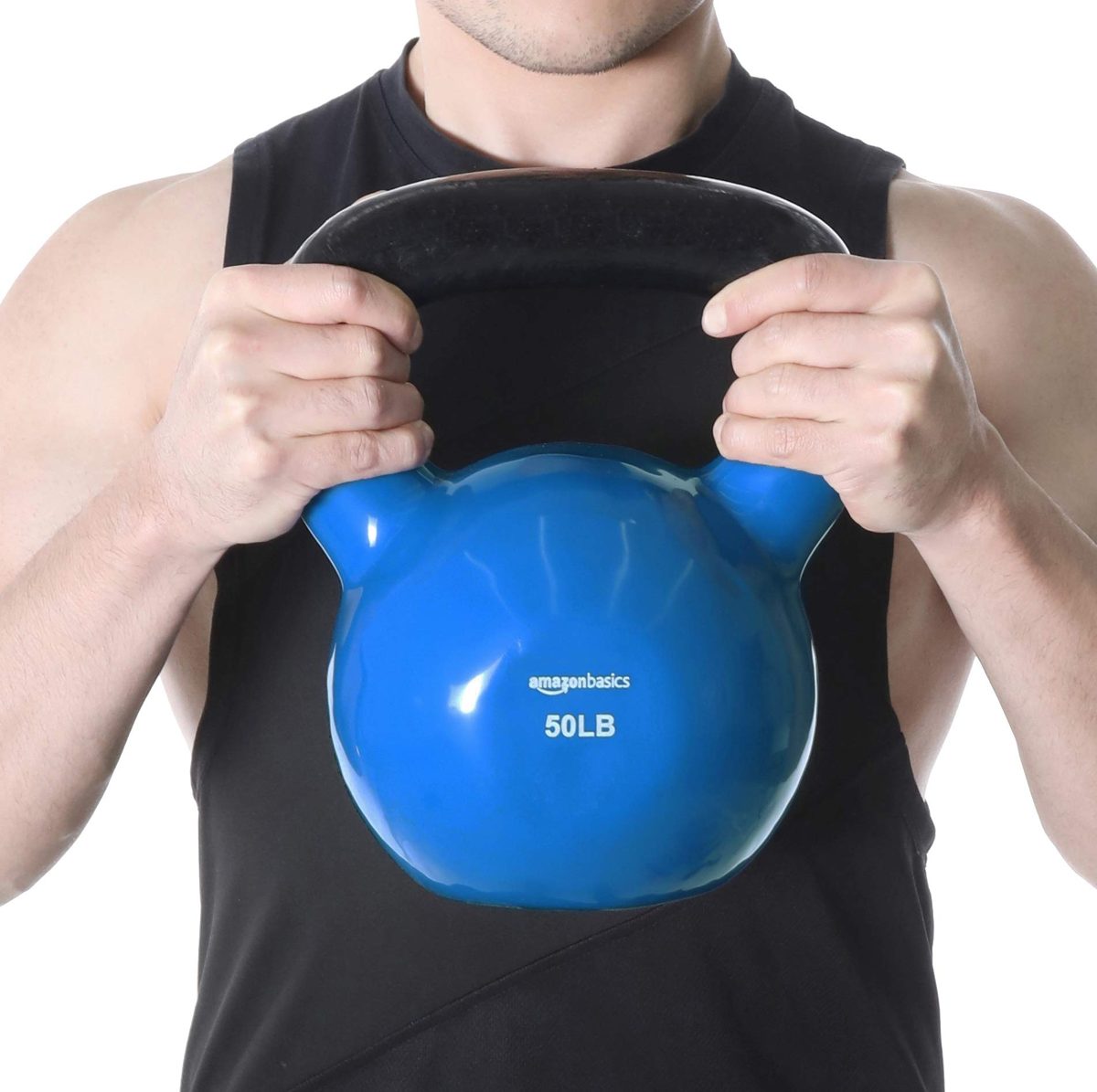 AmazonBasics Vinyl Coated Cast Iron Kettlebell