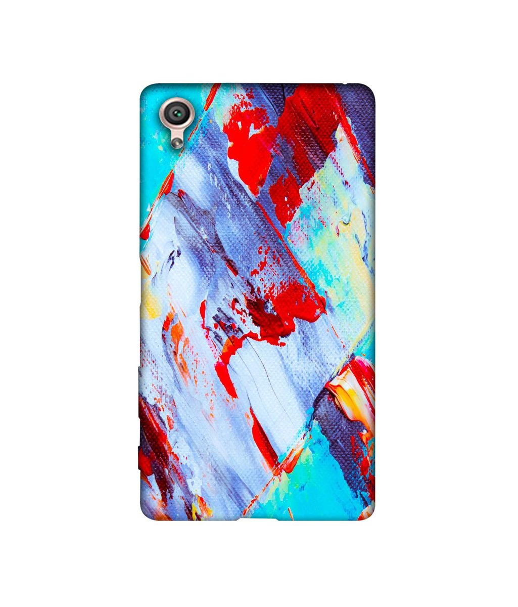 Amazon Brand - Solimo Designer Blue and Red Brush Texture 3D Printed Hard Back Case Mobile Cover for Sony Xperia X