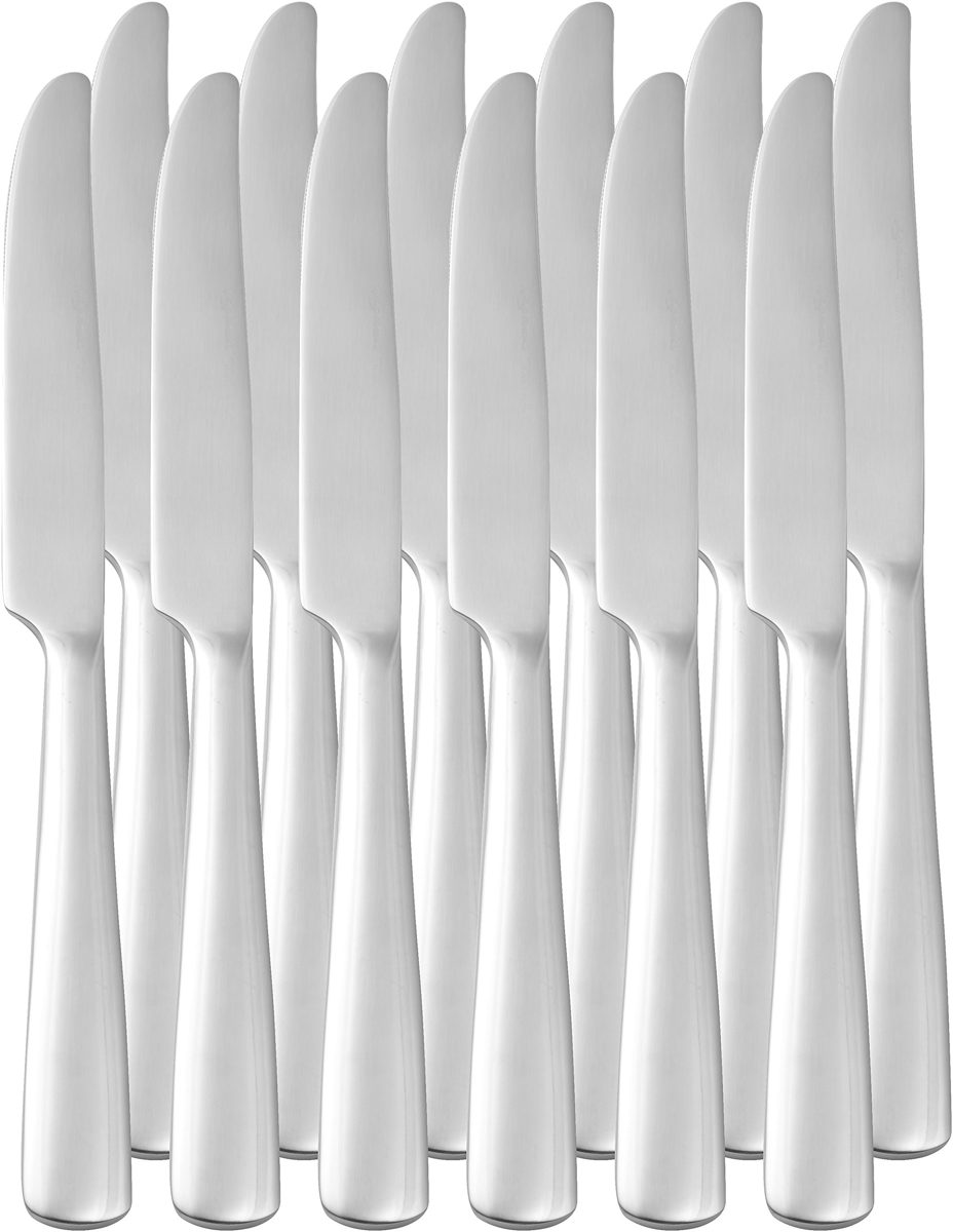 AmazonBasics Stainless Steel Dinner Knives with Square Edge, Pack of 12