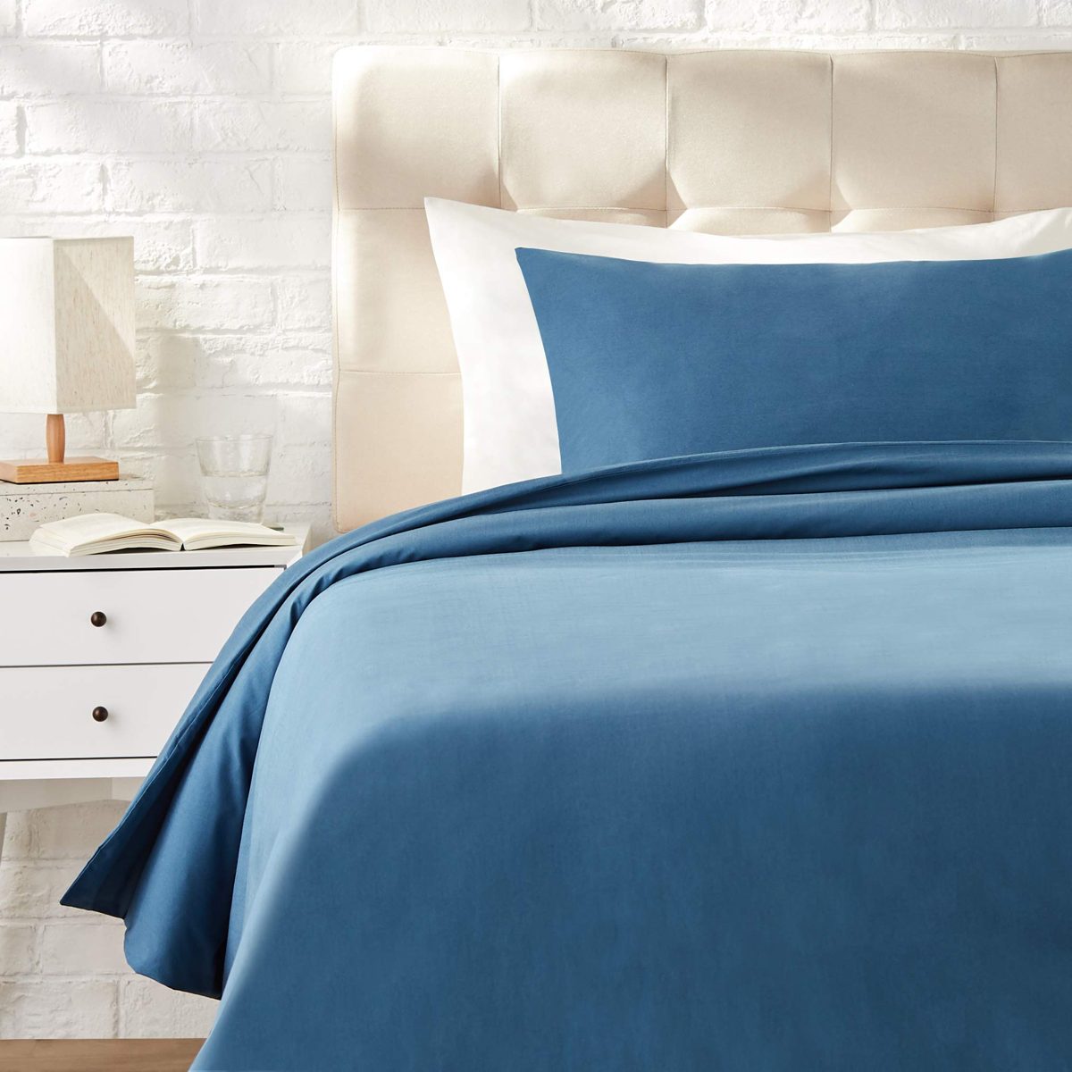AmazonBasics Brushed Percale Cotton Duvet Set