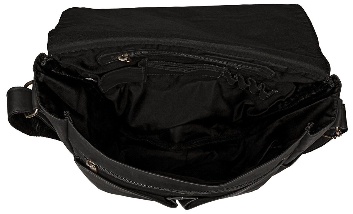 David King Men's Vertical Messenger, Black