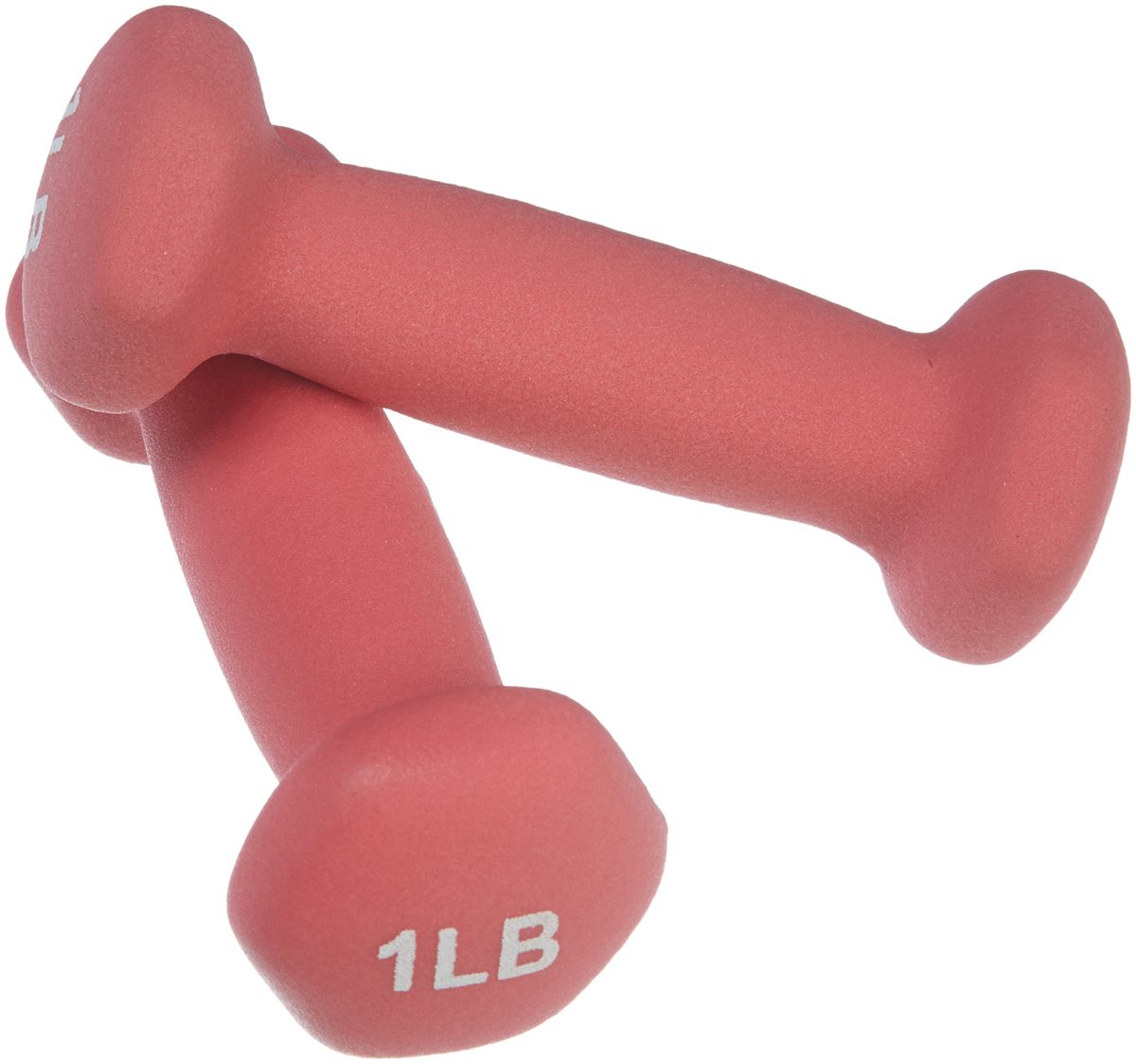 AmazonBasics Neoprene Dumbbell Hand Weights, 1 Pound Each, Red - Set of 2