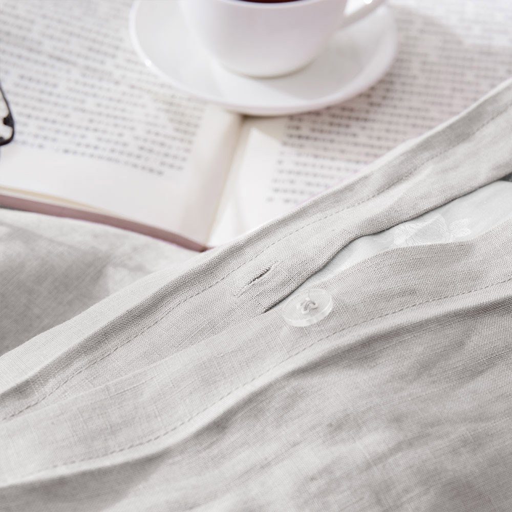 UMI 100% Linen Duvet Cover Set-200x200+2x80x80cm