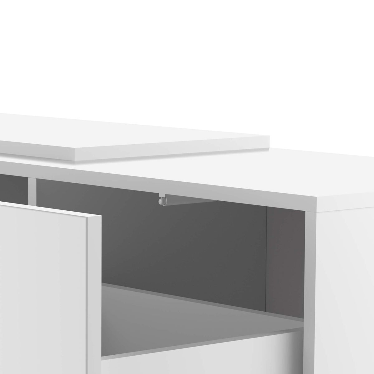 Amazon Brand - Movian Narcea 2-Drawer TV stand with Open Storage Compartments, 168 x 42 x 32 cm, White