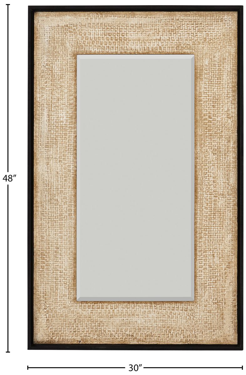 Amazon Brand – Stone & Beam Rustic Woven Frame Mirror, 48" H, Natural