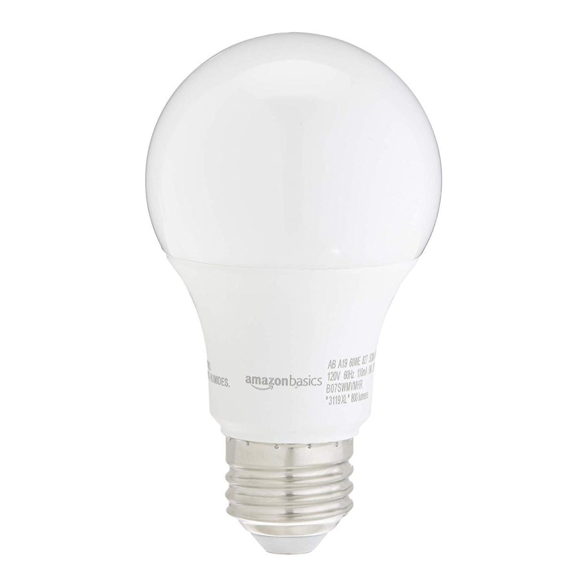 AmazonBasics 60W Equivalent, Soft White, Dimmable, 10,000 Hour Lifetime, A19 LED Light Bulb | 16-Pack