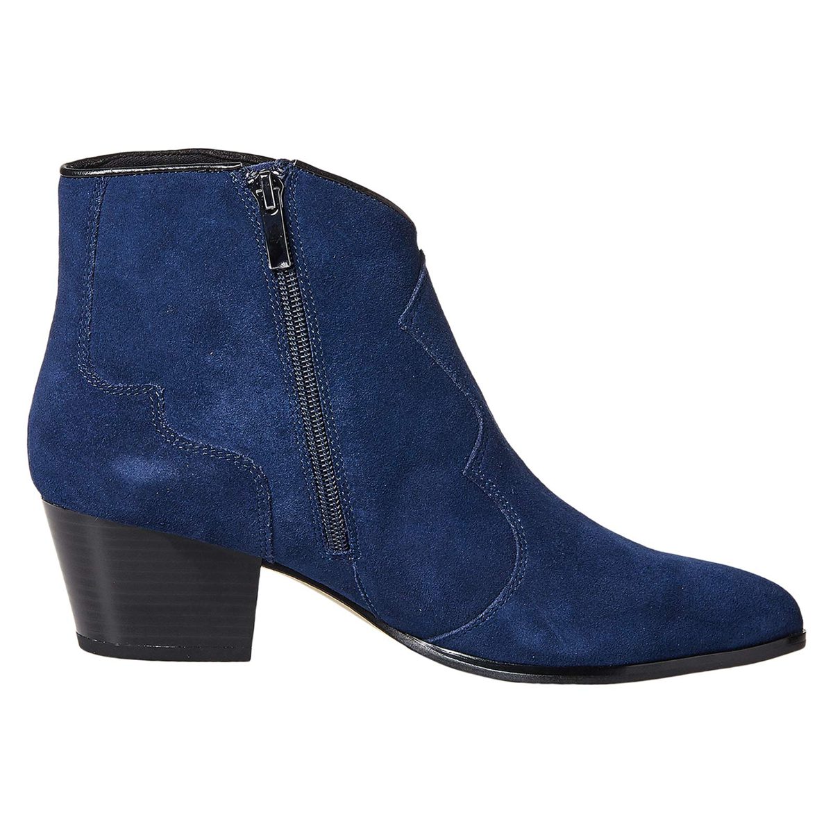 FIND Women's Ankle Boots in Suede Cowboy Style, Blue (Navy/Black), 5 UK,109921
