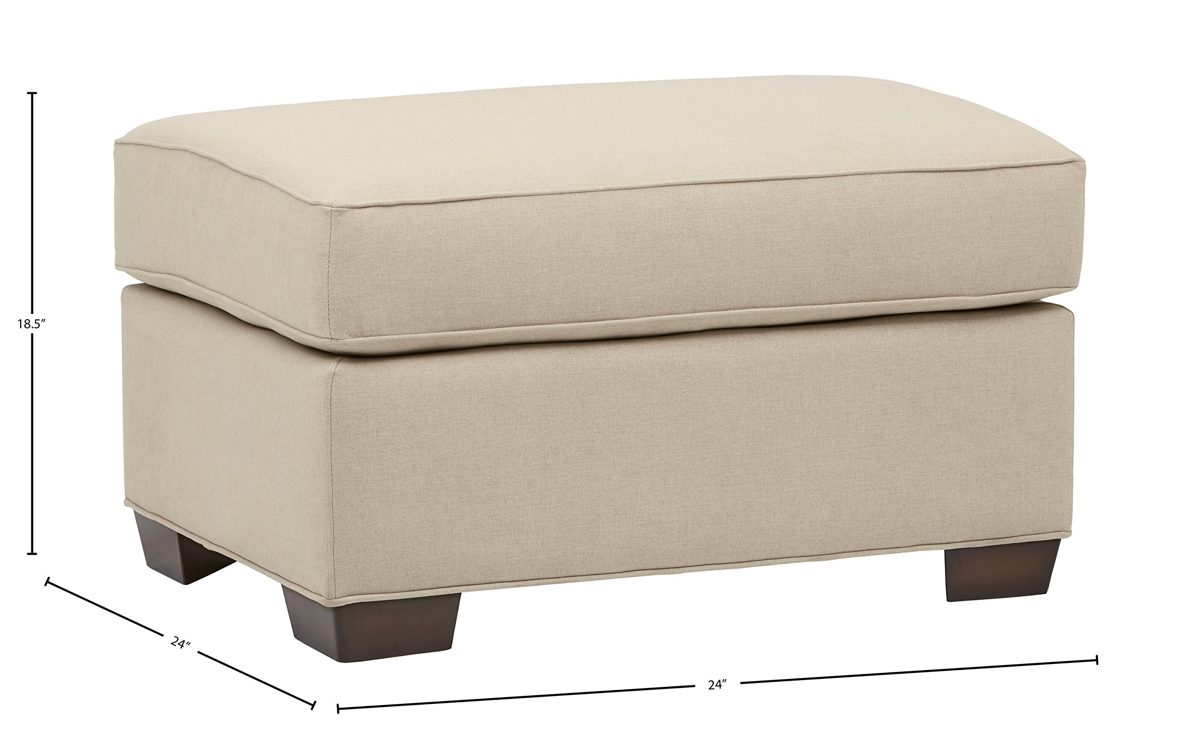 Amazon Brand – Stone & Beam Kristin Ottoman, 33"W, Sand