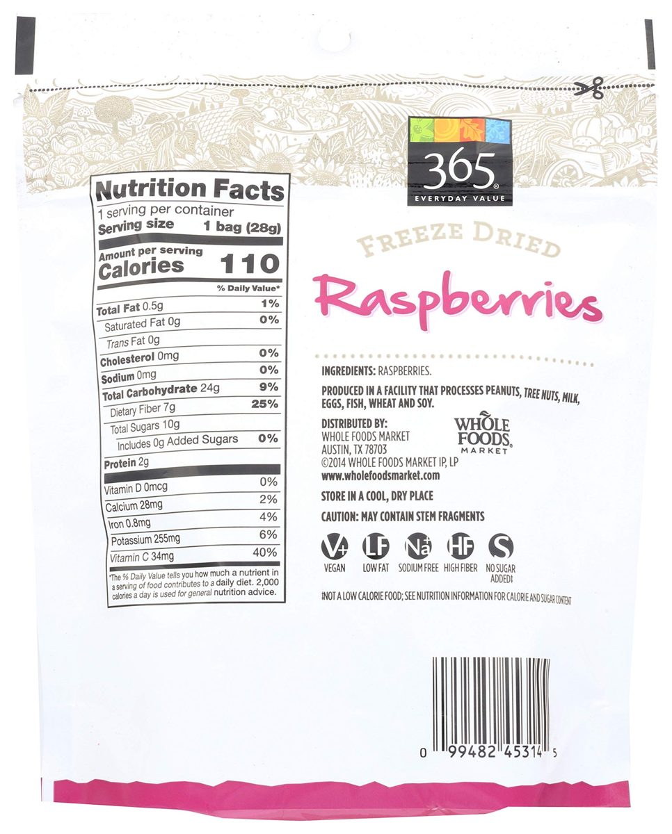 365 Everyday Value, Raspberries, Freeze Dried, 1 oz