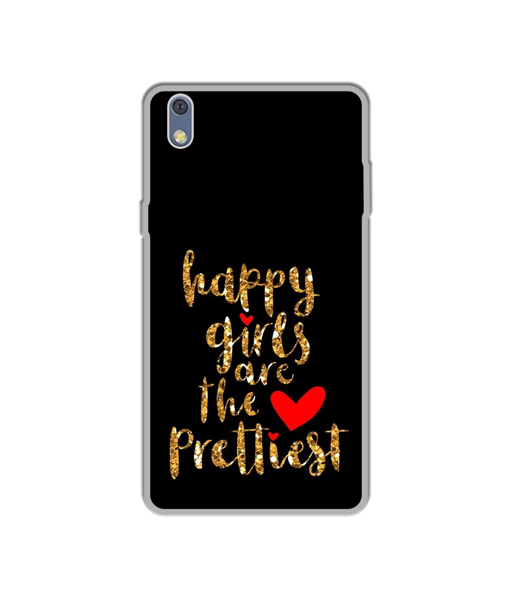 Amazon Brand - Solimo Designer Happy Girls are The Prettiest UV Printed Soft Back Case Mobile Cover for Lyf Water 8