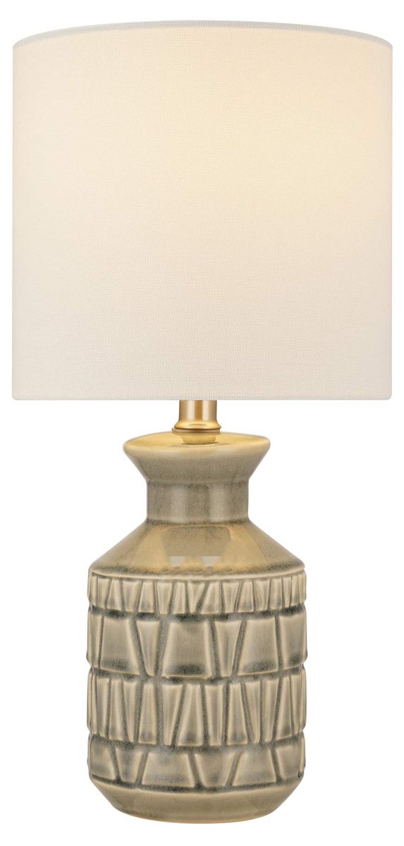 Amazon Brand – Stone & Beam Ceramic Table Lamp, 18"H, Crackle Cream