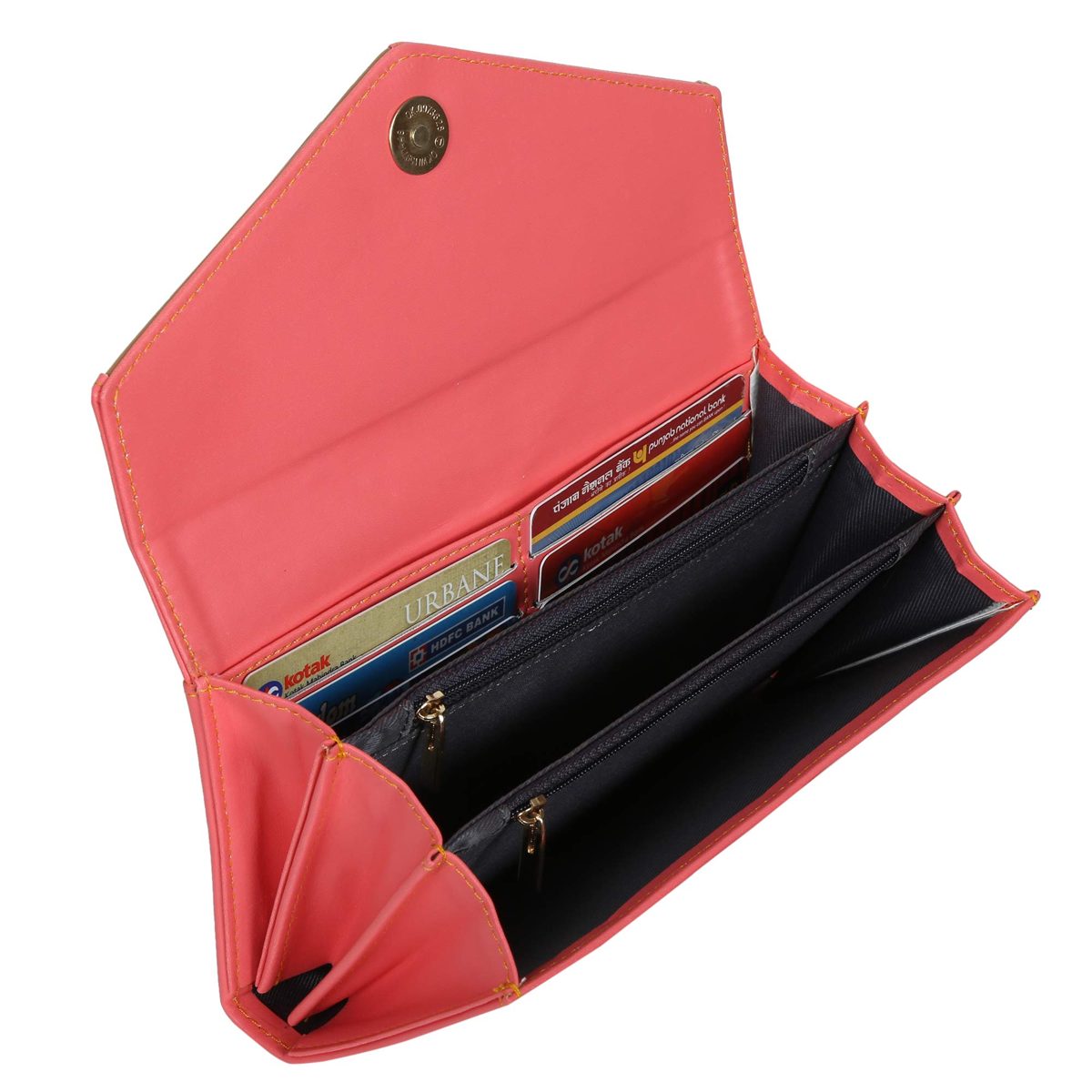 Nia & Nicole Women's Wallet (Dark Peach, Beige)