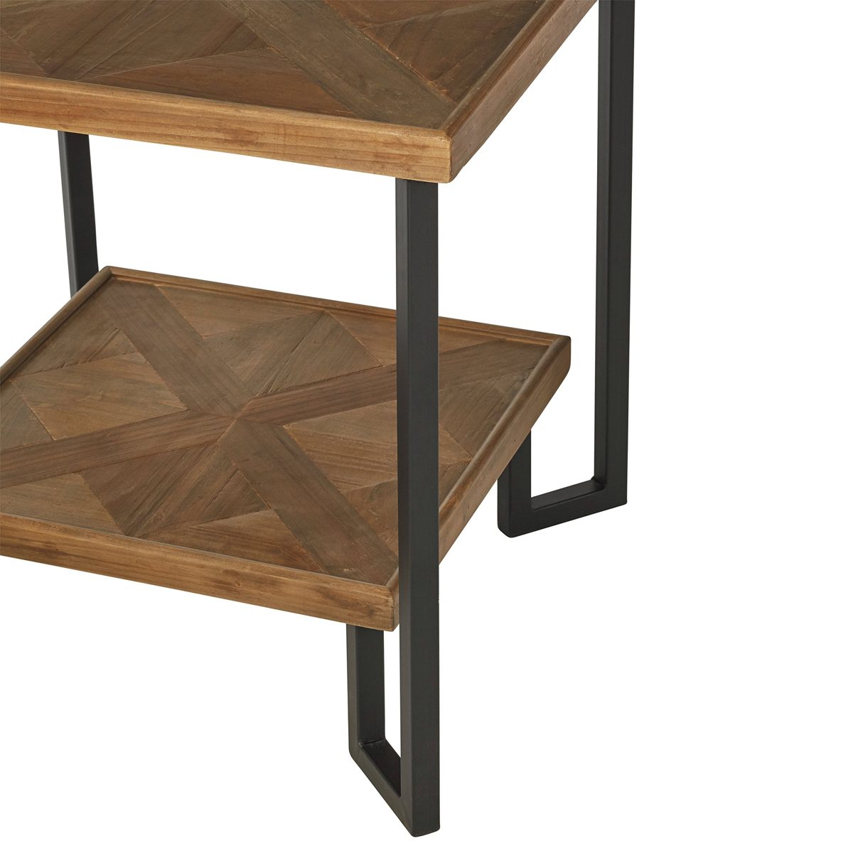 Amazon Brand – Stone & Beam Bernice Industrial Reclaimed Fir Wood Side End Table, 20"W, Natural and Black