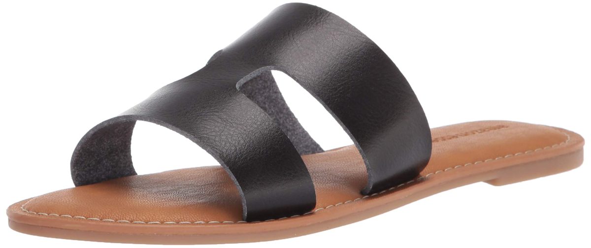 Amazon Essentials H Band Flat Sandal, Black, 8.5