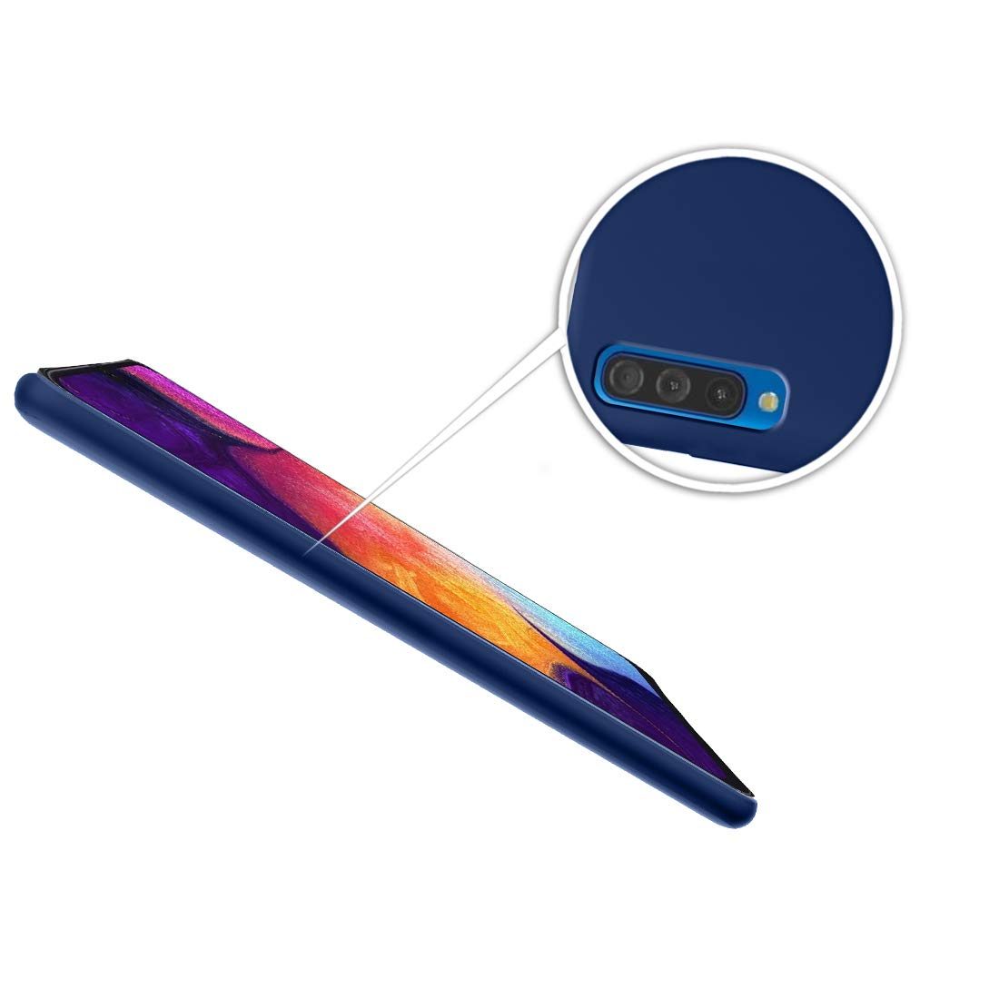 Amazon Brand - Solimo Samsung Galaxy A50 Mobile Cover (Hard Back & Slim),Blue