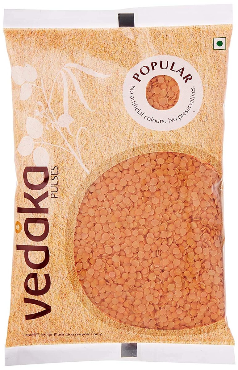 Amazon Brand - Vedaka Popular Red Masoor Dal Split, 1 kg