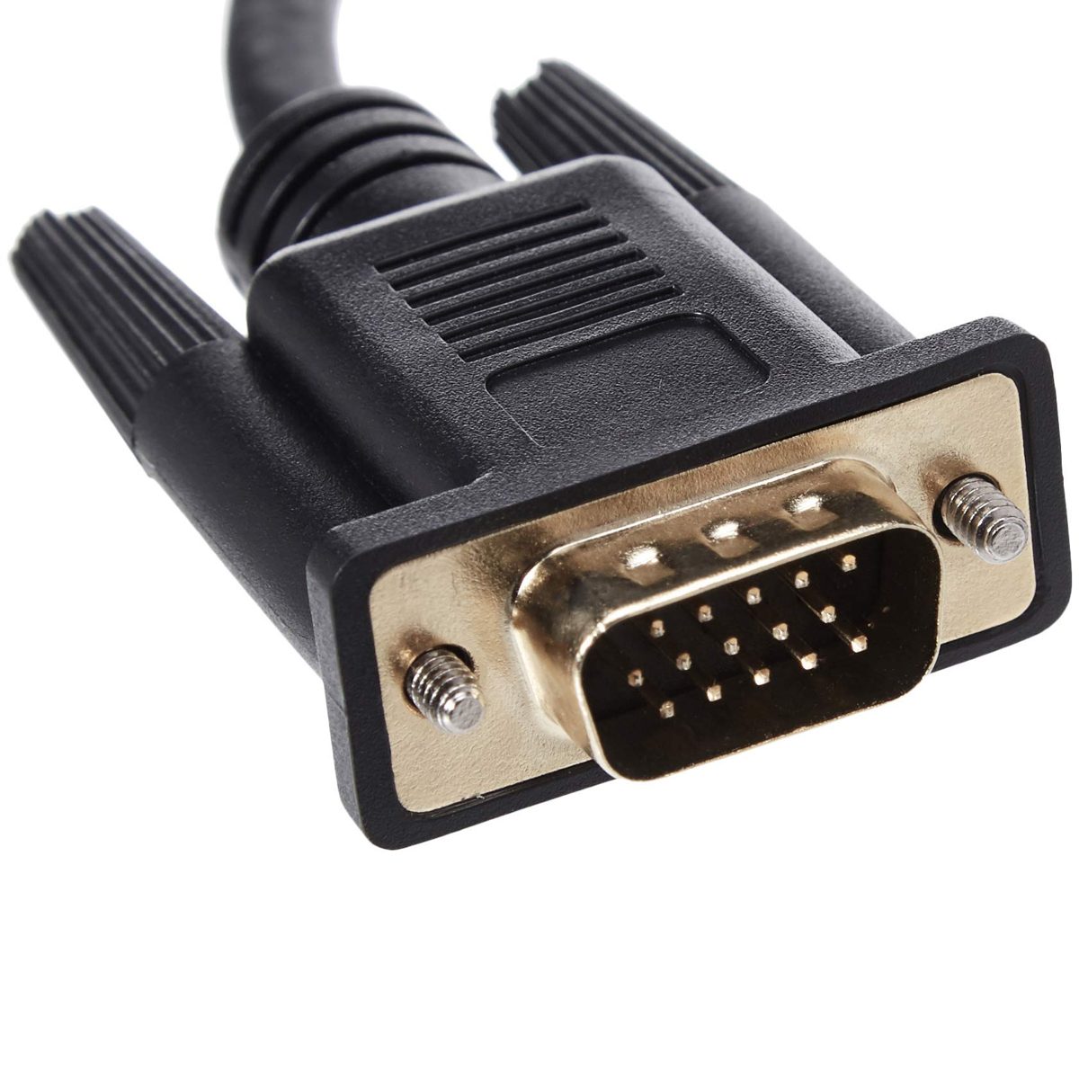 AmazonBasics Gold-Plated HDMI (Female) to VGA (Male) Adapter with 3.5mm Audio Port (Only from HDMI to VGA) (Renewed)