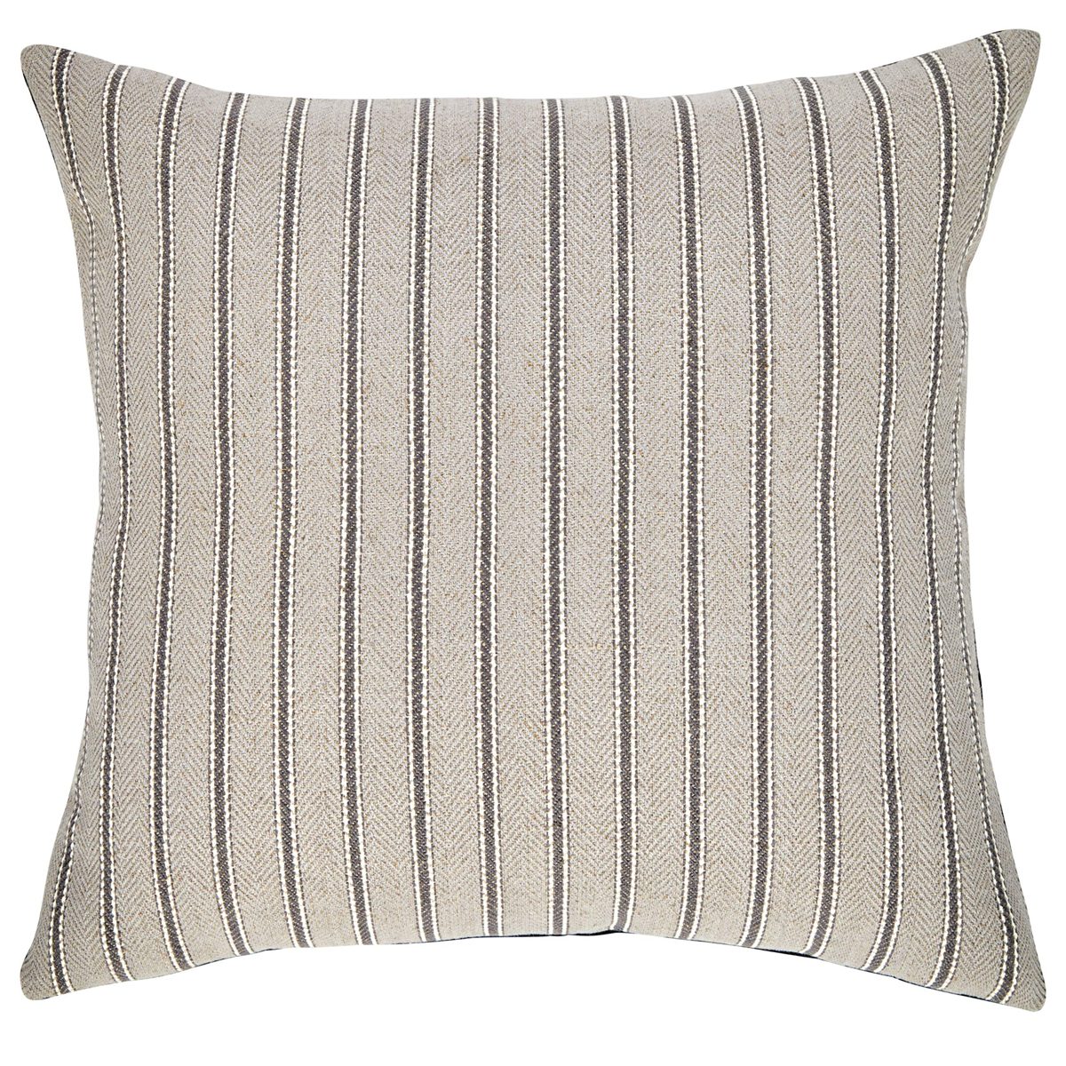Amazon Brand – Stone & Beam Classic Ticking Stripe Throw Pillow - 17 x 17 Inch, Pewter