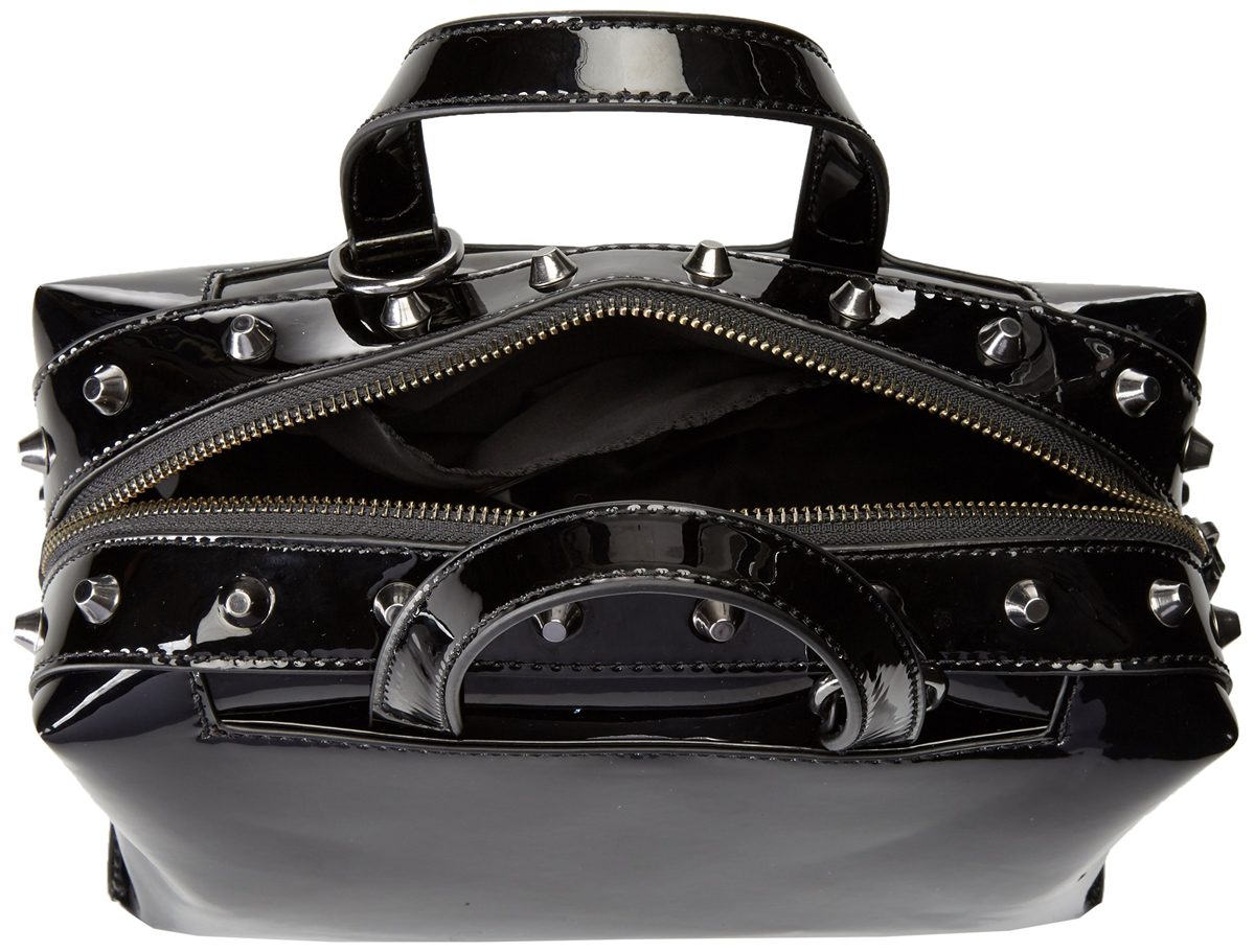Amazon Brand - The Fix Zoe Studded Metallic Bowler Satchel
