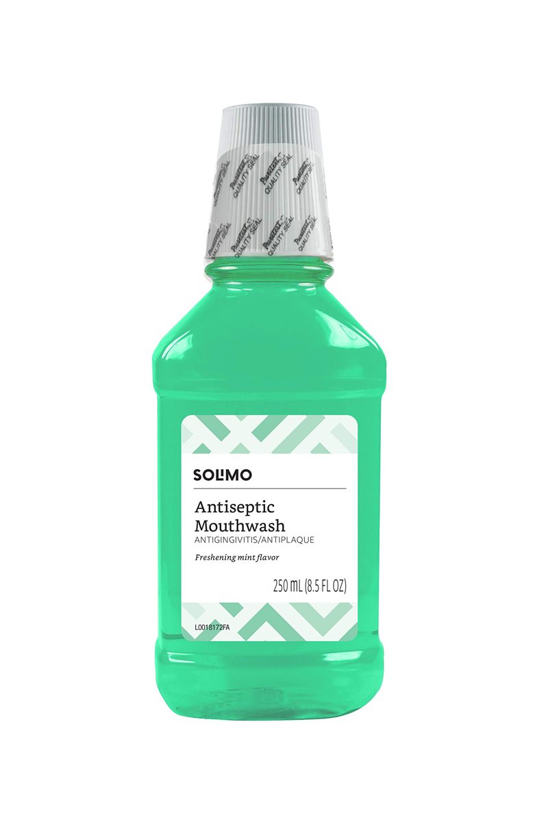 Amazon Brand - Solimo Antiseptic Mouthwash, Mint Flavor, 8.5 Fl Oz (Pack of 4)