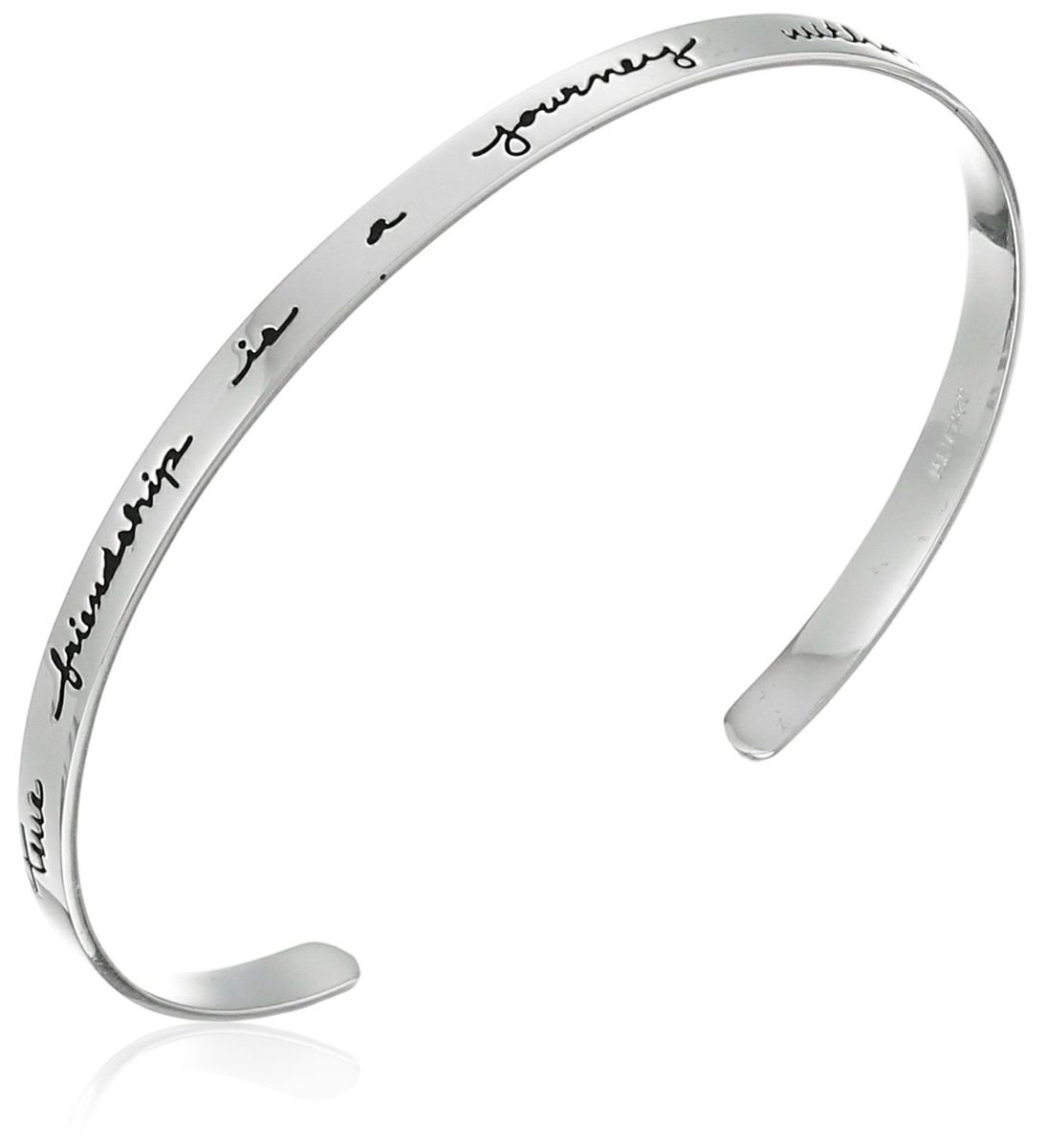 Sterling Silver True Friendship Cuff Bracelet, 7"