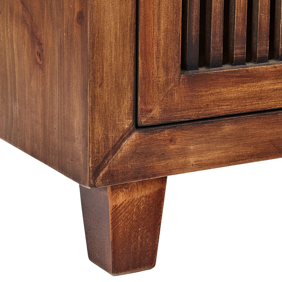 Amazon Brand – Stone & Beam Cabernet Slatted 2-Drawer Cabinet, 23.6"W, Ash