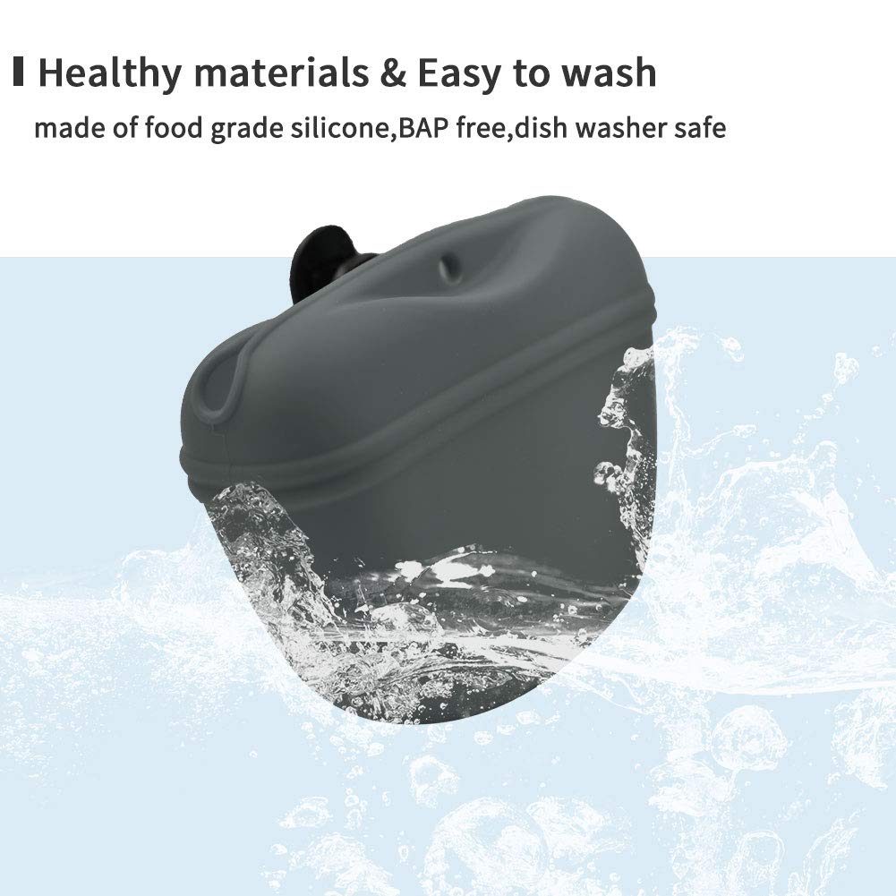 UMI. Essential Silicone Dog Treat Pouch with Clip,Portable Dog Food Container for Training,Convenient Magnetic Buckle Closing and Waist Clip,Food Grade Silicone BPA Free