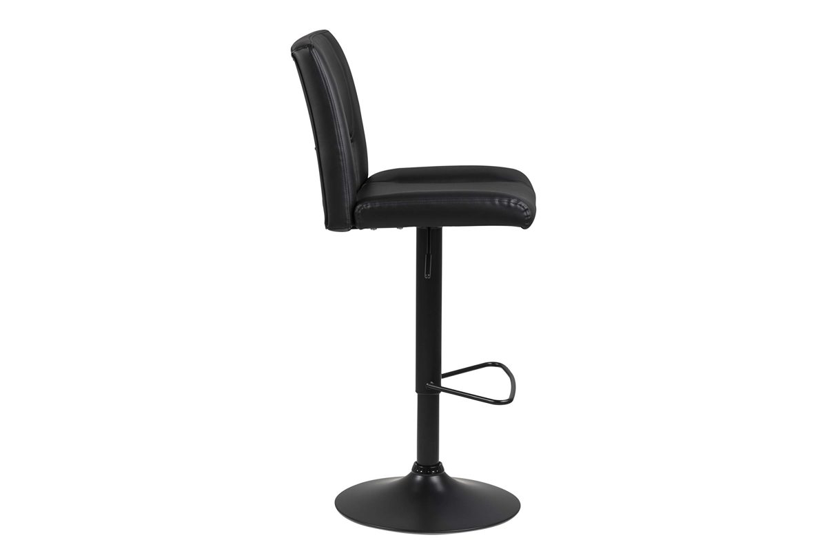 Brand of Amazon - Movian Sarnen - Set of 2 Bar Stools 52 x 41.5 x 115 cm Black PU Leather / Black Powder Coated Metal Base