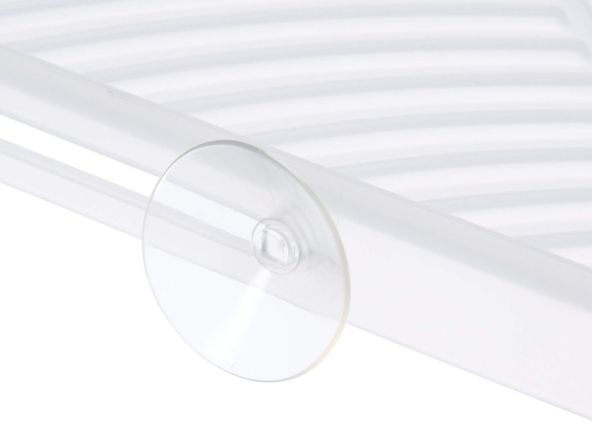 (Renewed) AmazonBasics Raised Bathroom Corner Shelf - White