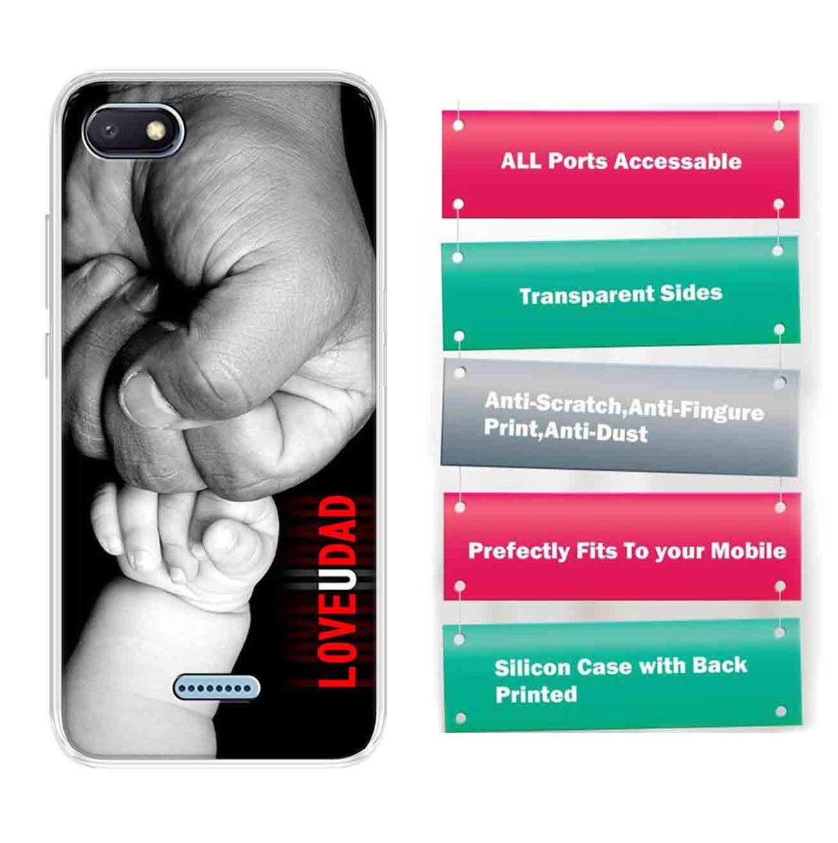 Amazon Brand - Solimo Designer Multicolor Love U Dad Printed Soft Back Case Mobile Cover for Xiaomi Redmi 6A