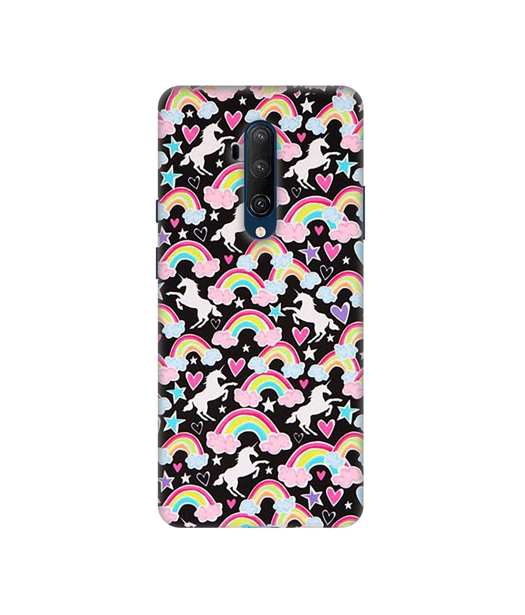 Amazon Brand - Solimo Designer Unicorn Texture 3D Printed Hard Back Case Mobile Cover for OnePlus 7T Pro