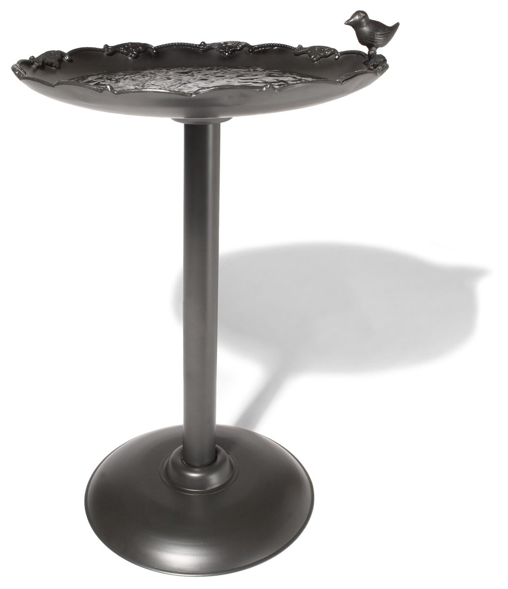 Strathwood Decorative Iron Bird Bath with Java Black Finish