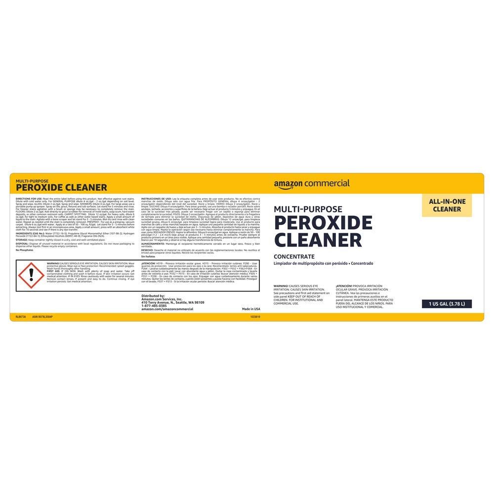 AmazonCommercial Multi-Purpose  Peroxide Cleaner, Concentrate, 1-Gallon, 1-Pack (Renewed)