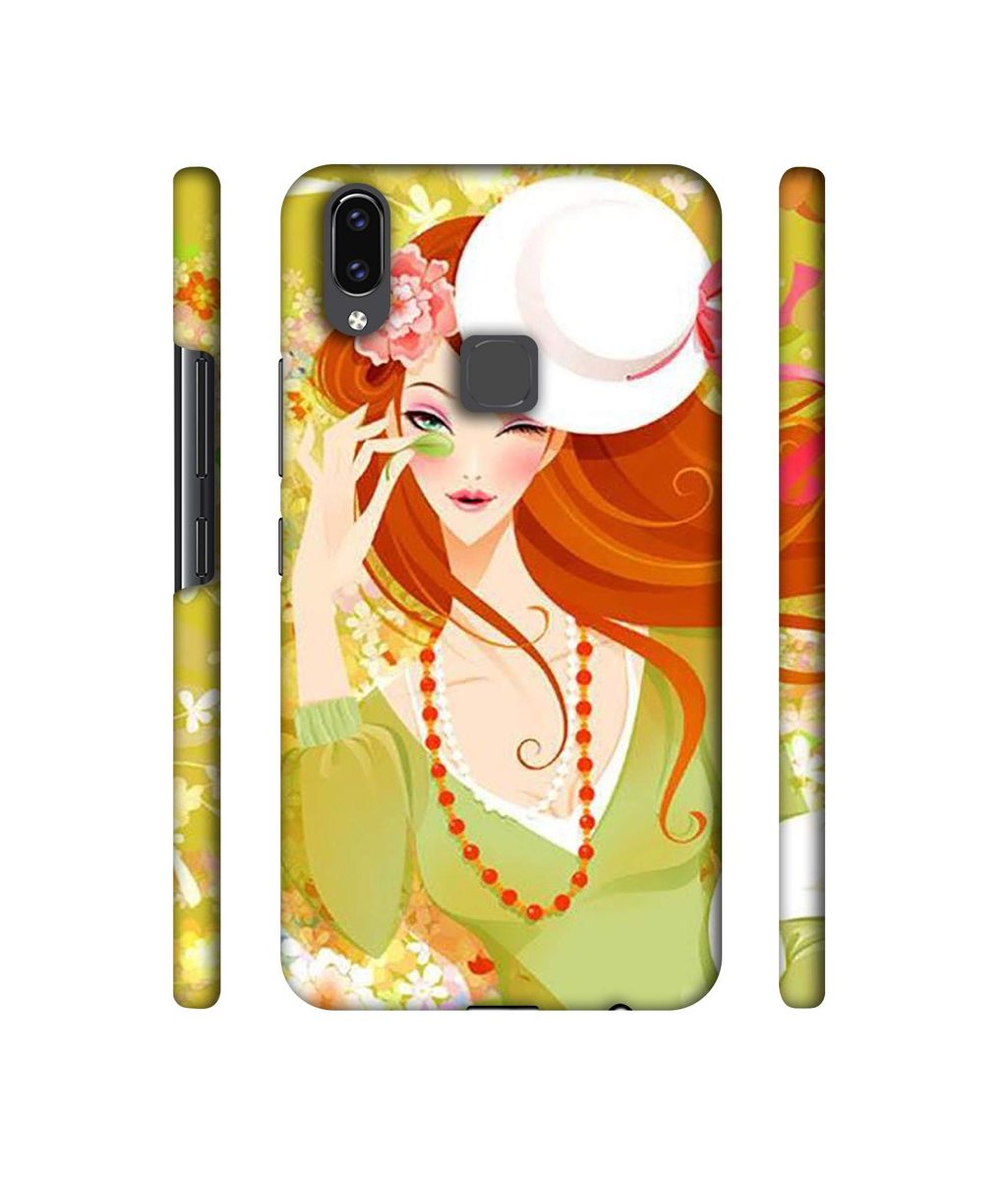 Amazon Brand - Solimo Designer Lady with Hat 3D Printed Hard Back Case Mobile Cover for Vivo V9 / V9 Pro