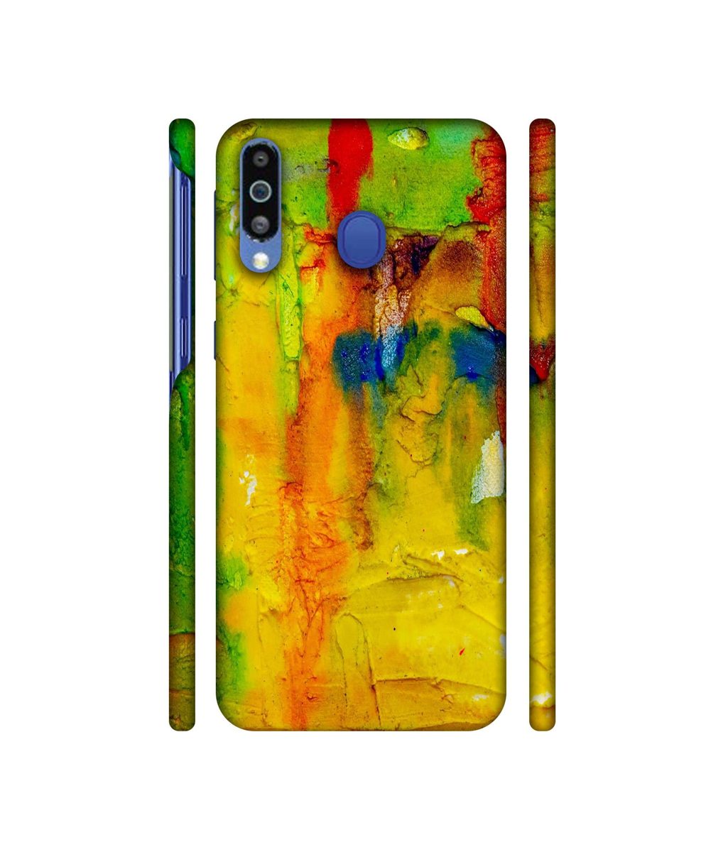 Amazon Brand - Solimo Designer Yellow and Green Paint 3D Printed Hard Back Case Mobile Cover for Samsung Galaxy M21