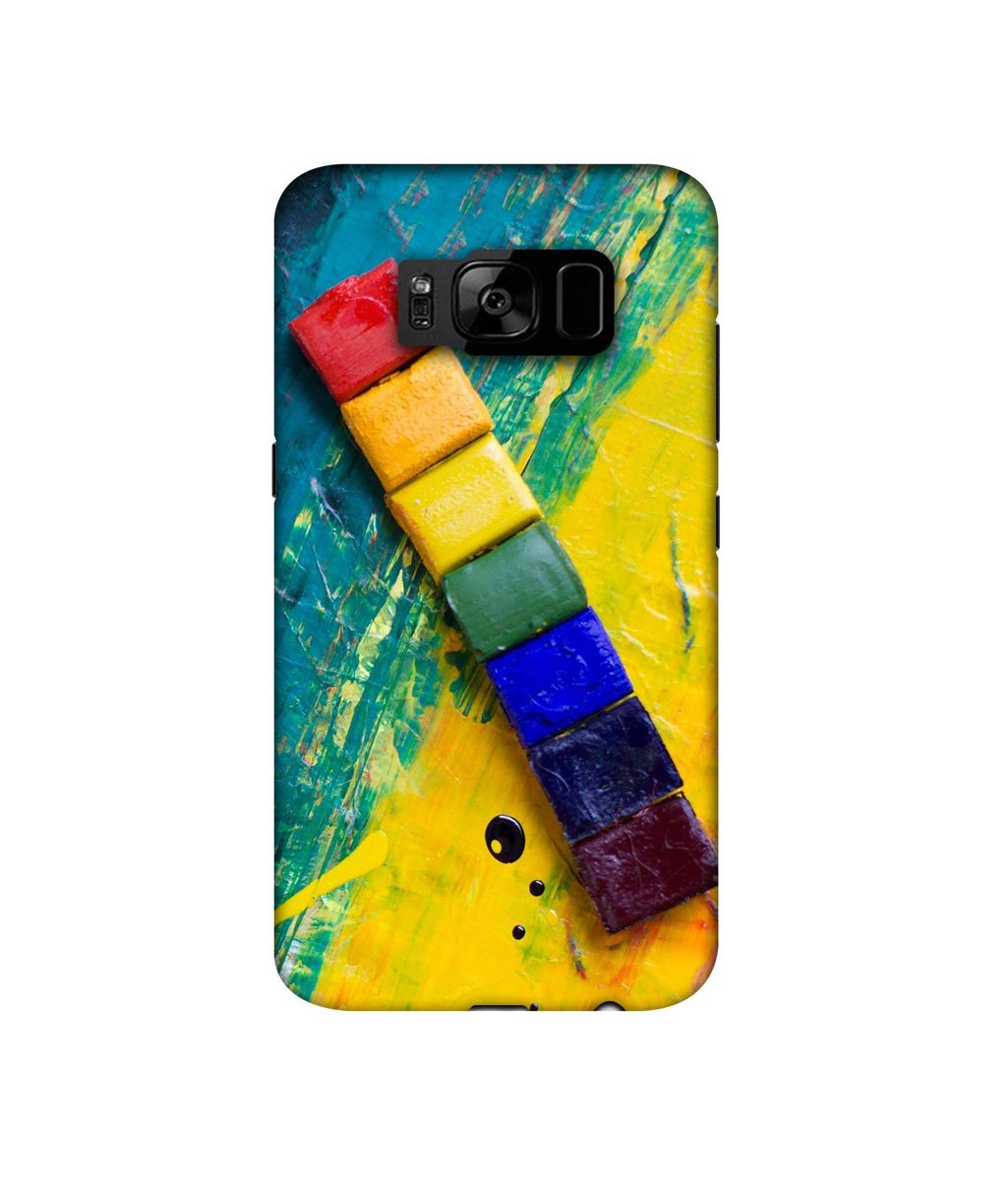 Amazon Brand - Solimo Designer Wax Color Blocks 3D Printed Hard Back Case Mobile Cover for Samsung Galaxy S8 Plus