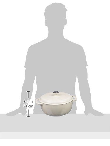 AmazonBasics Enameled Cast Iron Dutch Oven - 4.5-Quart, White