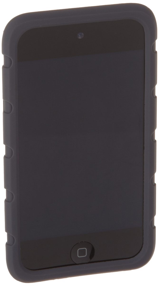 AmazonBasics Silicone Case with Tread and Screen Protector for Apple iPod Touch 4th Generation (Grey)