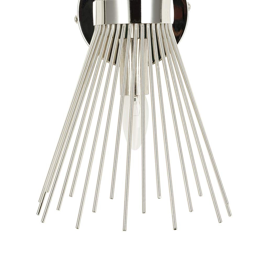 Amazon Brand – Rivet Mid-Century Modern Metal Starburst 2-Light Wall Sconce Lamp, Bulbs Included, 17.5"H, Polished Nickel