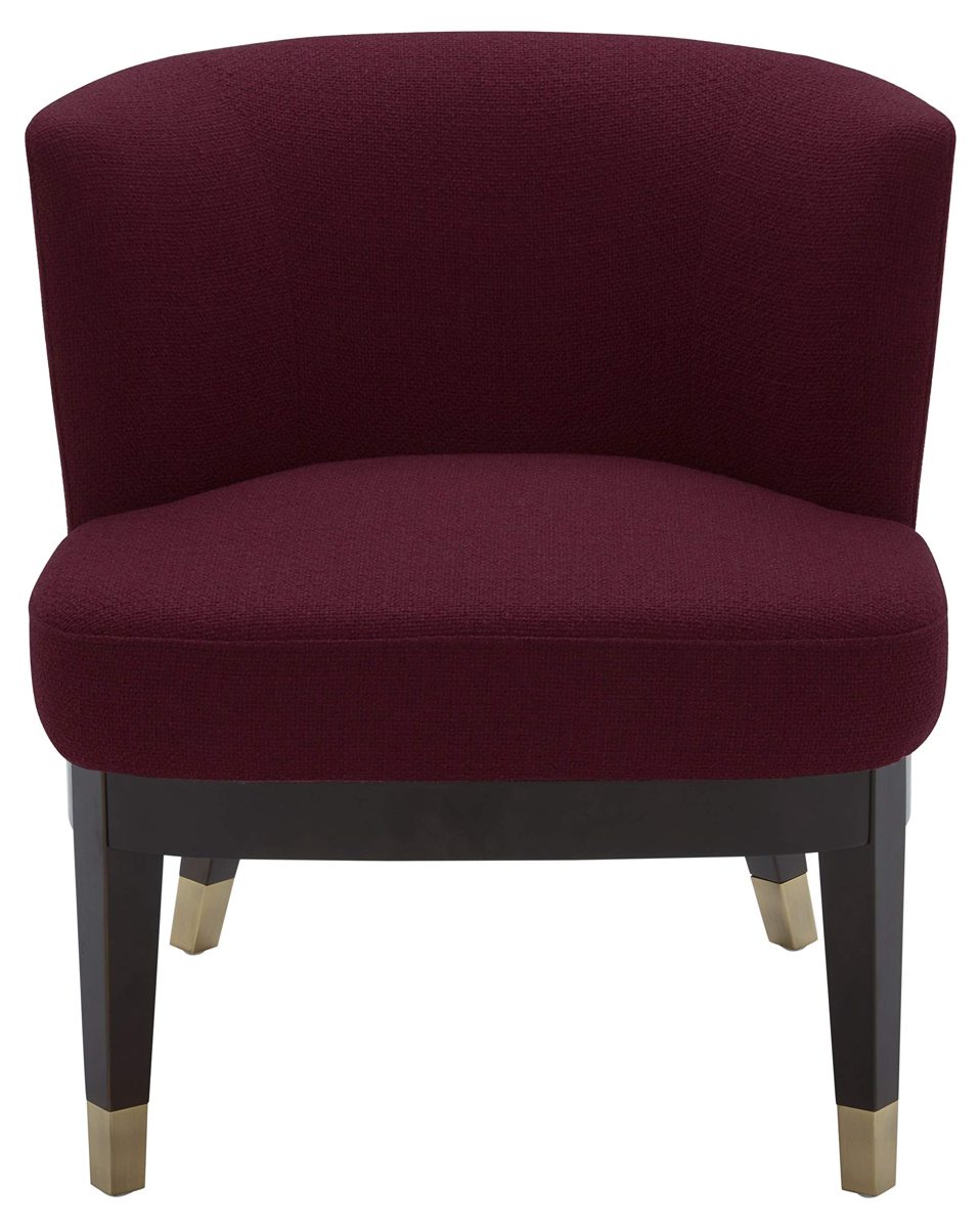 Amazon Brand – Rivet Stacey Mid-Century Modern Round-Backed, Armless Living Room Chair, 27"W, Sangria