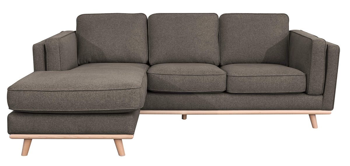 Amazon Brand – Rivet Rockwood Modern Reversible Chaise, Fabric, 93.3"W, Dark Gray