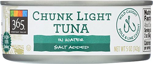 365 Everyday Value, Chunk Light Tuna in Water, Salt Added, 5 oz